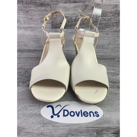 Cole Haan Womens Maddie Open Toe Wedge Sandals White Leather Size 10B - Picture 2 of 8